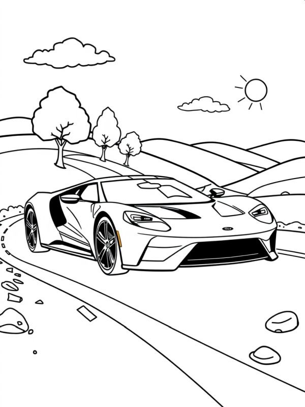 Ford GT kolorowanka