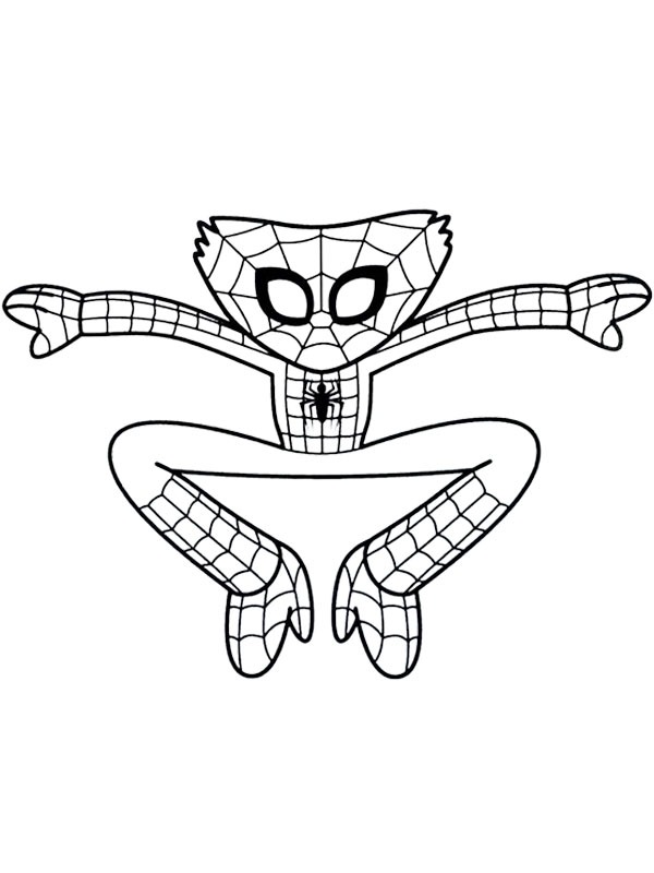 Spiderman Huggy Wuggy kolorowanka