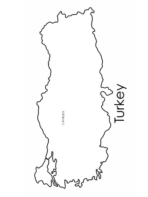 Mapa Turcji kolorowanka