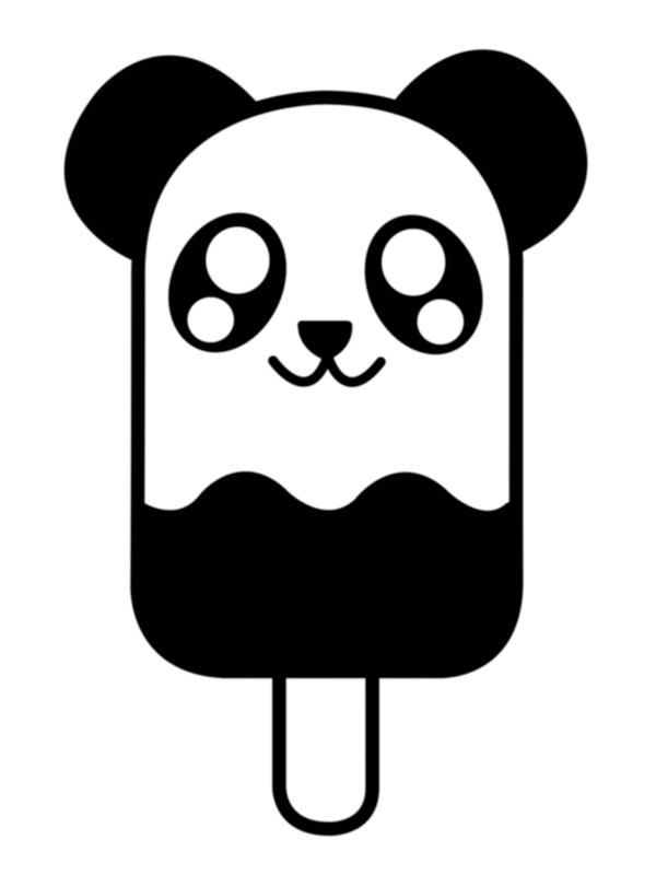 Kawaii lód Panda kolorowanka