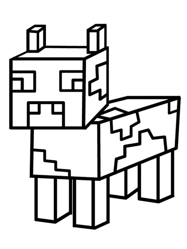 Minecraft Krowa kolorowanka