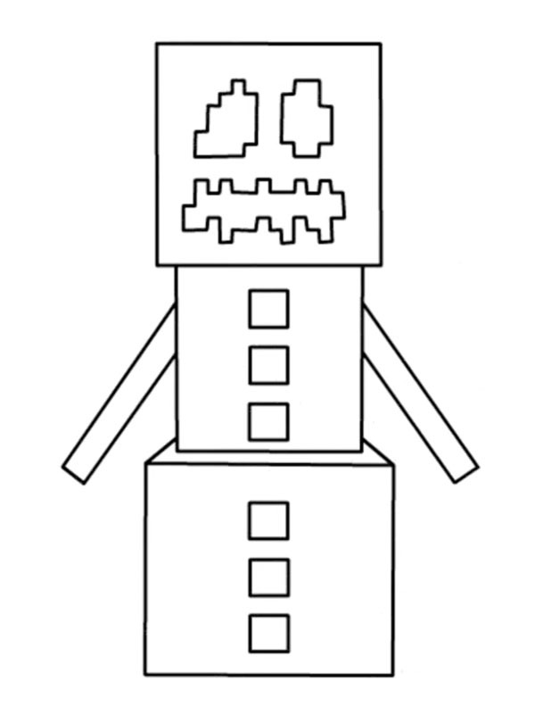 Snow Golem Minecraft kolorowanka