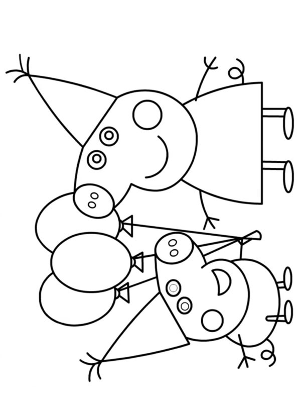 Urodziny Świnki Peppy kolorowanka